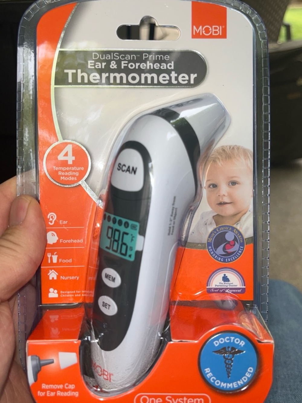 DualScan Prime White & Black Ear and Forehead Thermometer